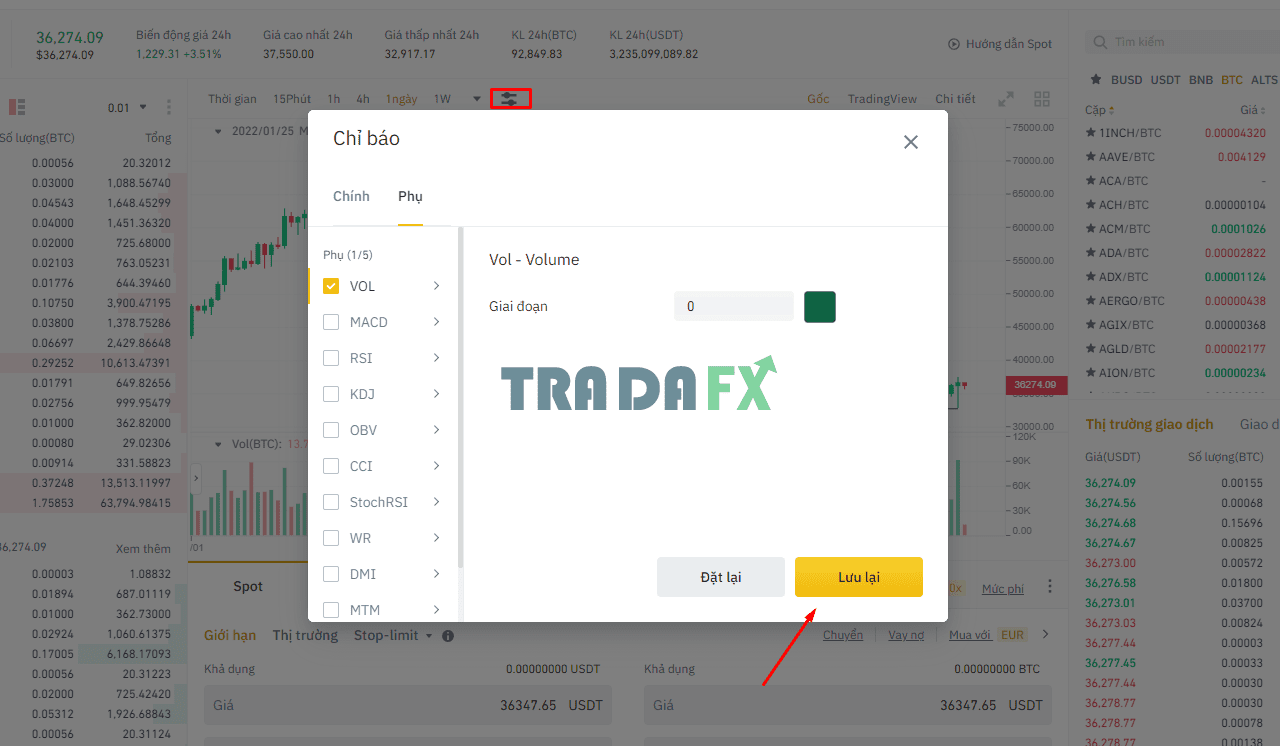 Volume Là Gì? Mối Quan Hệ Giữa Giá Và Khối Lượng Volume Giao Dịch 17 Cài đặt Volume trên Binance 1